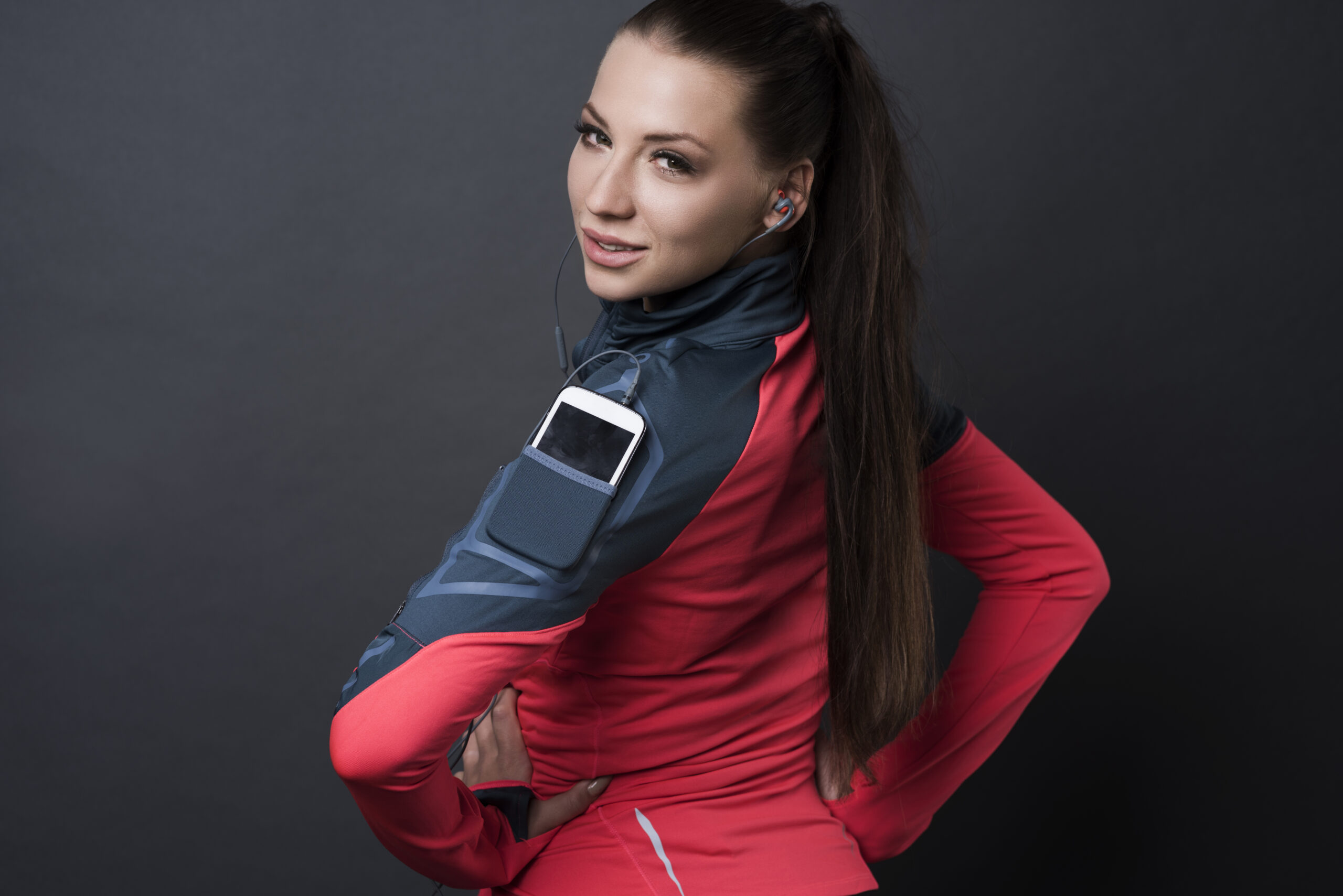 Attractive woman in sporty clothes